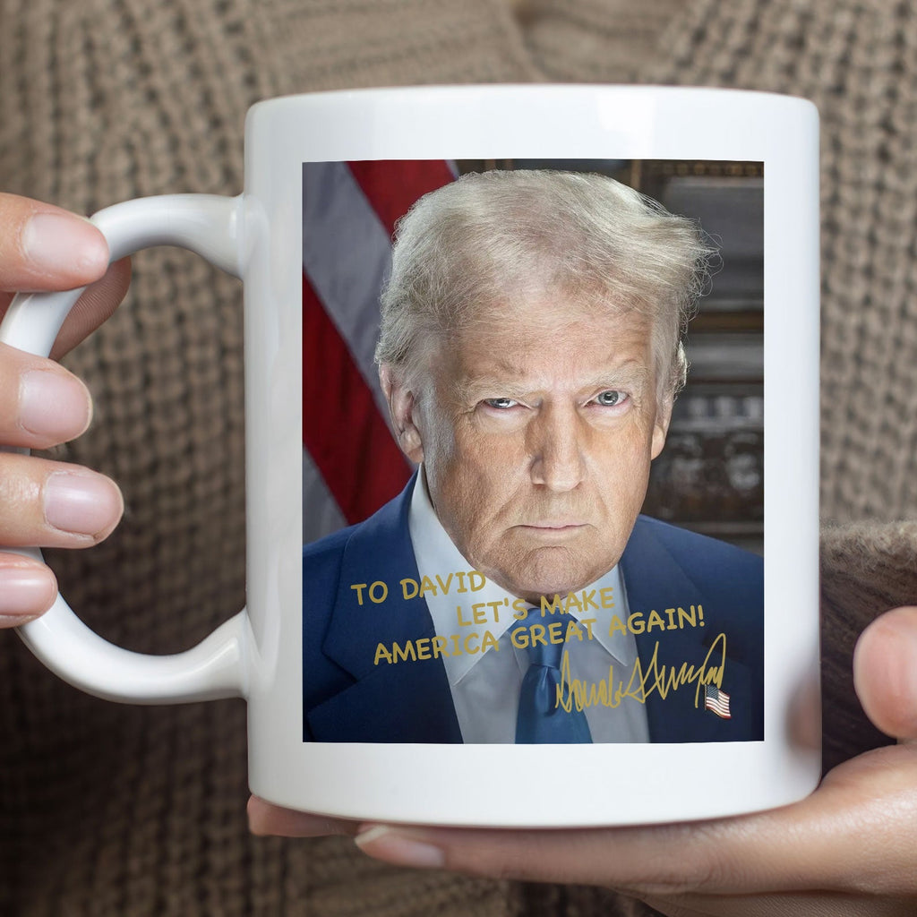 President Donald Trump Autographed Mug | Donald Trump Homage Mug | Donald Trump Fan White Mug C922 - GOP