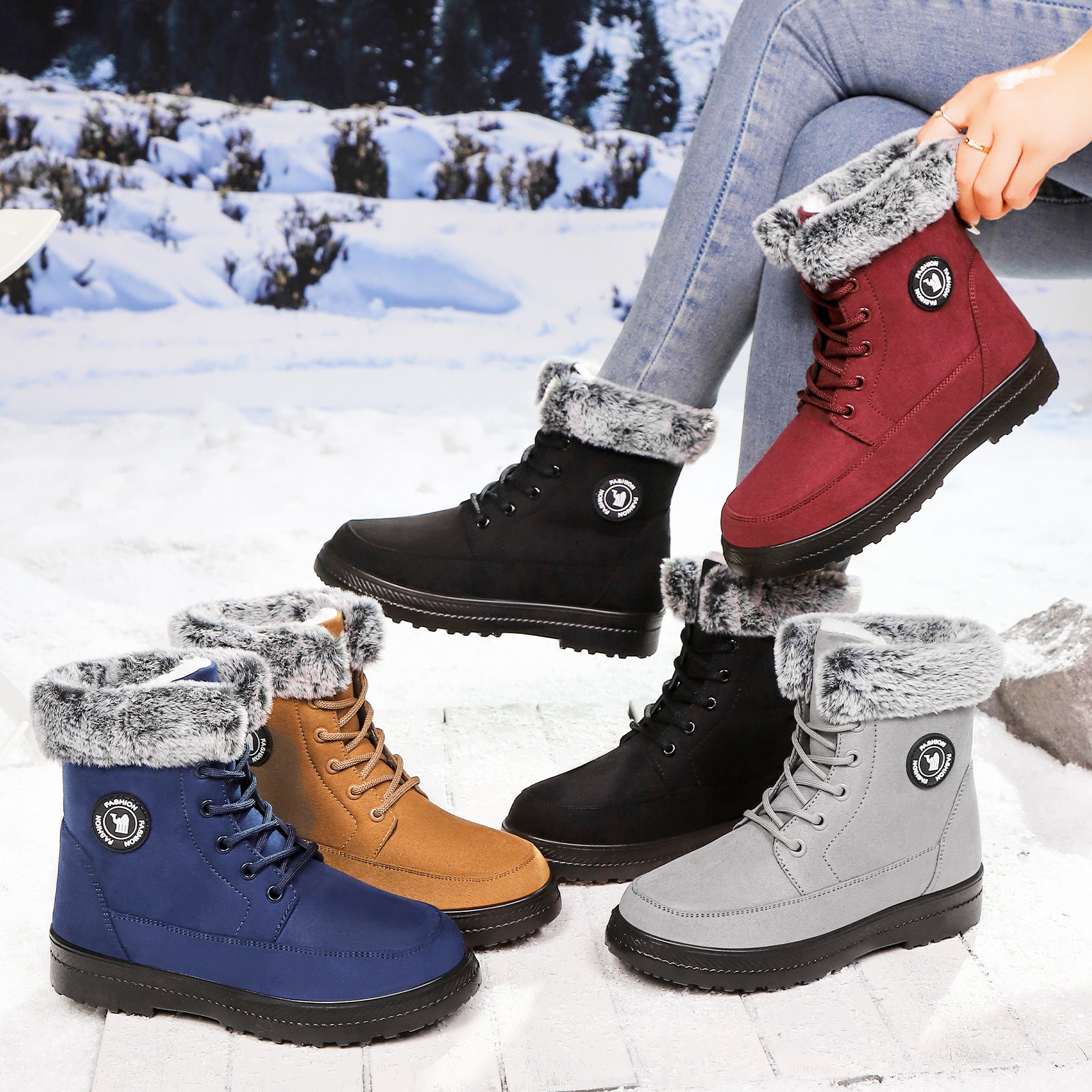 Women's Cotton Soft Bottom Wild Boots