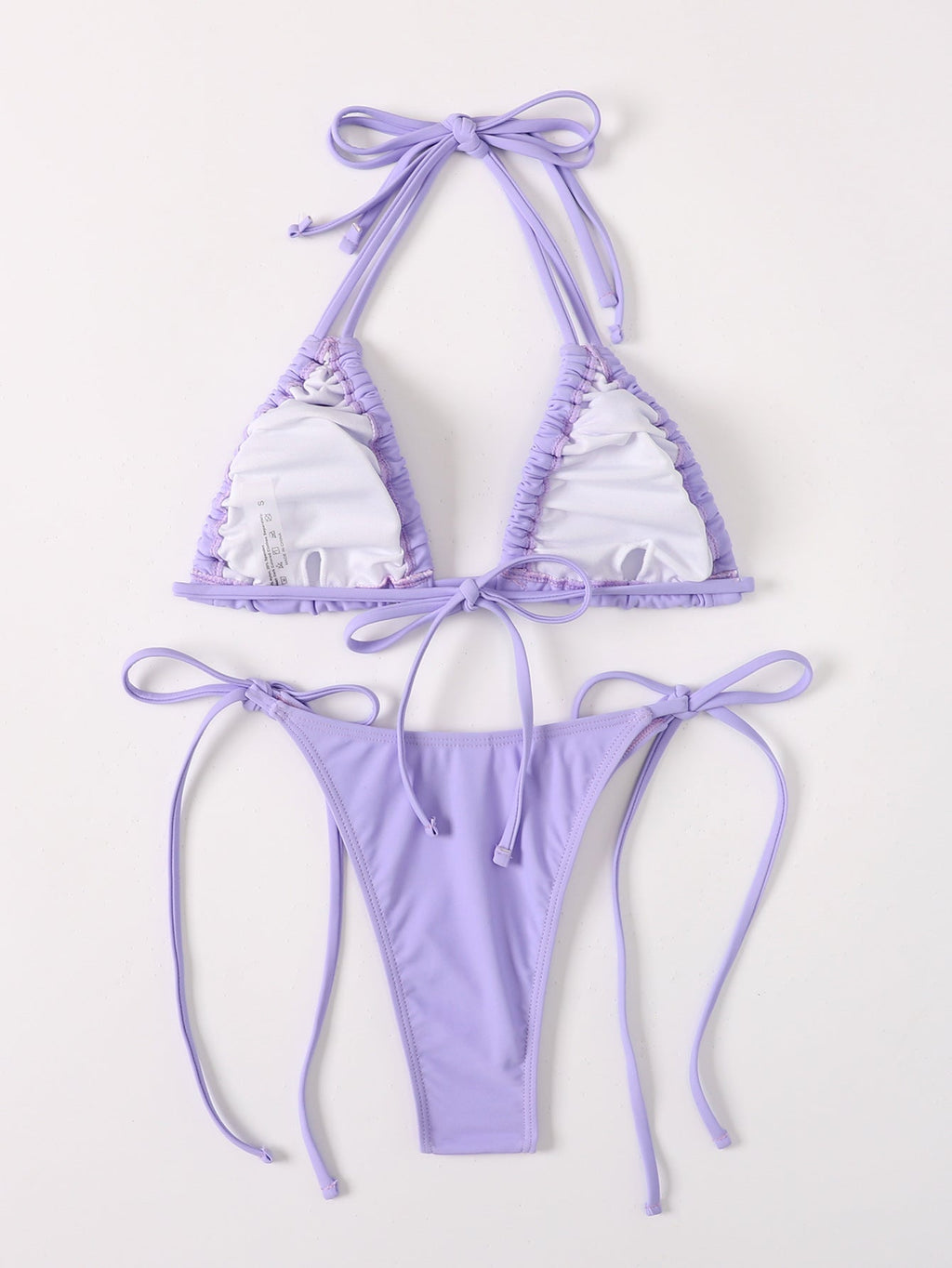 Women Drawstring Lace Split Swimsuit Sexy Bikini