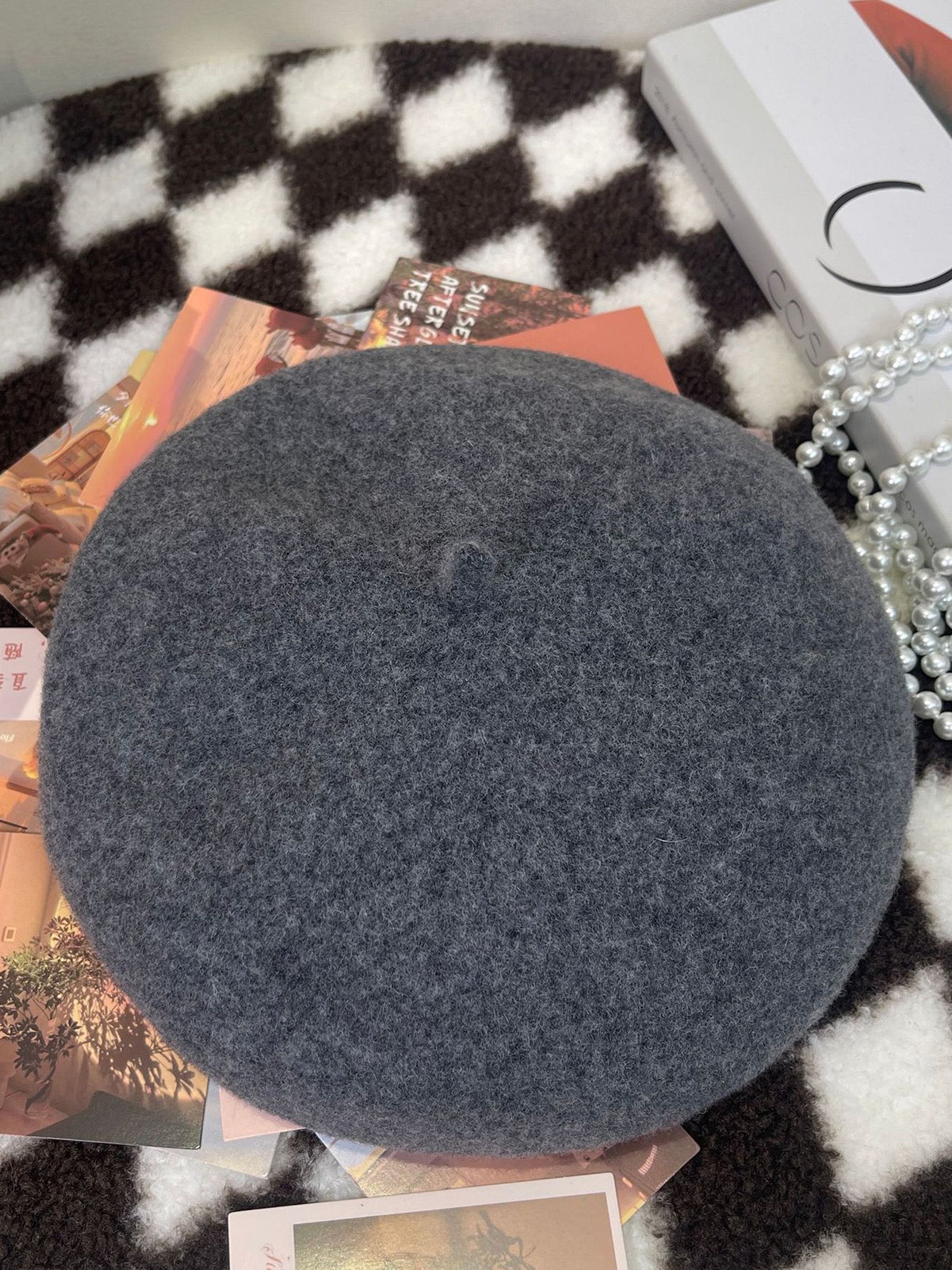 100% Wool Retro Hand-Knit Beret