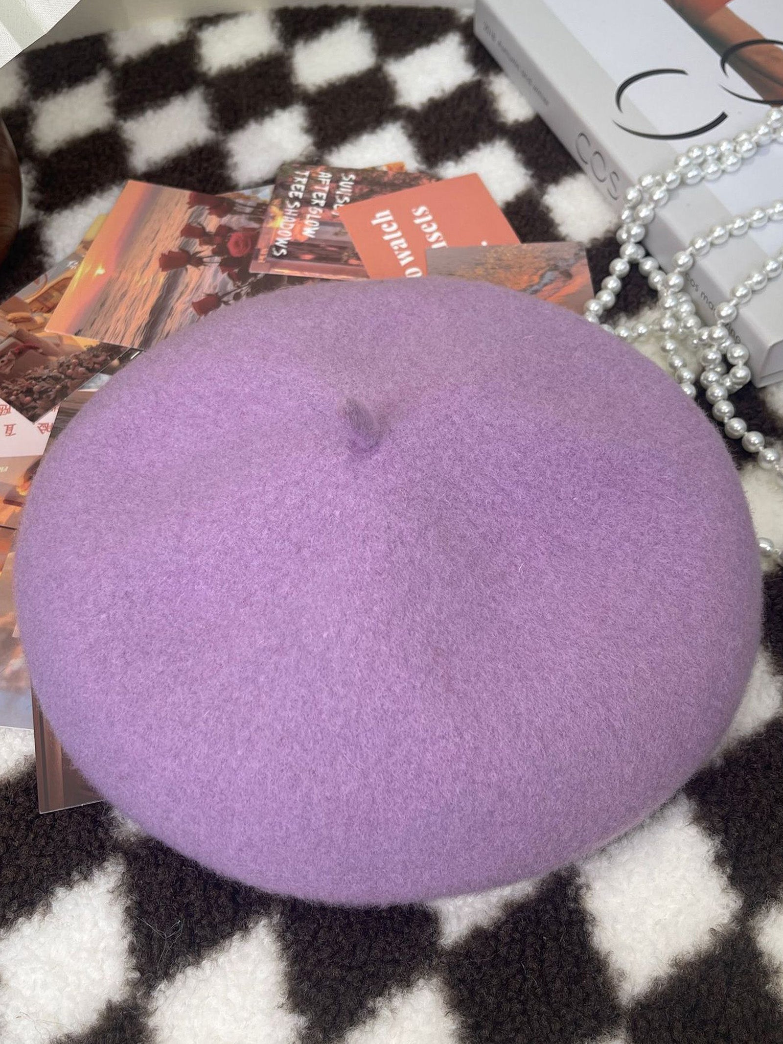 100% Wool Retro Hand-Knit Beret