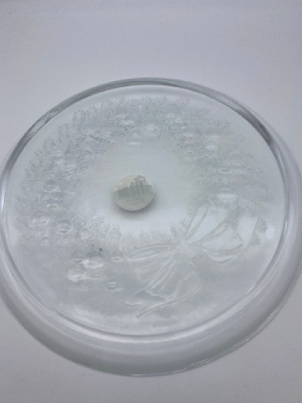INDIANA Glass Wreath Platter 13 Satin Frost