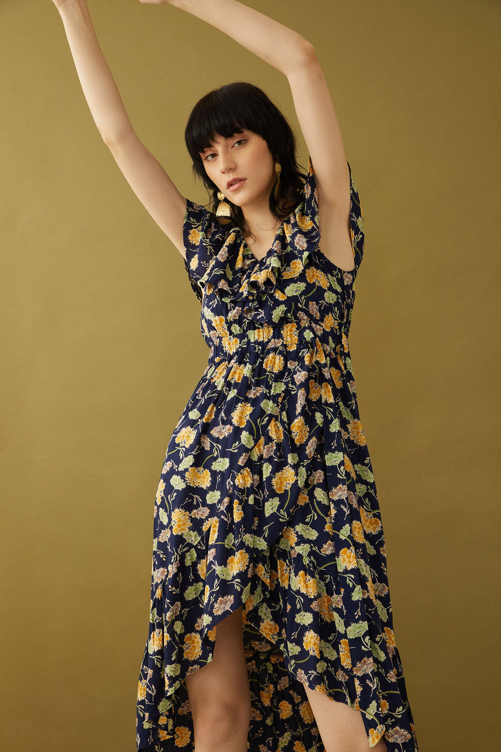 Bohera Marjorie Mellum Wrap-Over Floral Print Dress