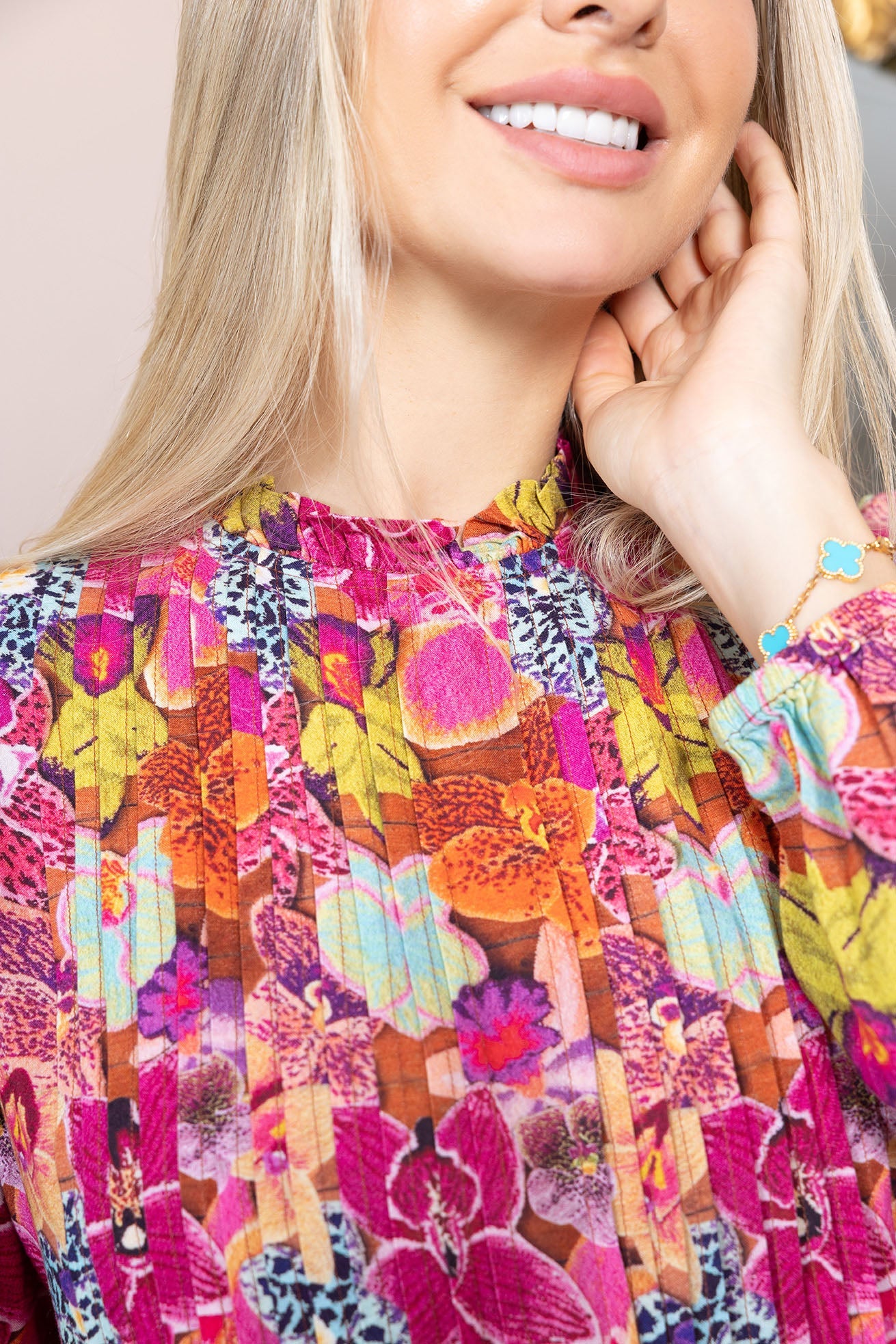 Chromaflora Highneck Top in Jungle Bloom