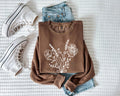 Botanical Floral Bouquet Garment Dyed Comfort Colors Sweatshirt
