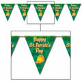 Beistle 10" x 12' Happy St Patricks Day Pennant Banner; Green/Gold 4/Pack 30520