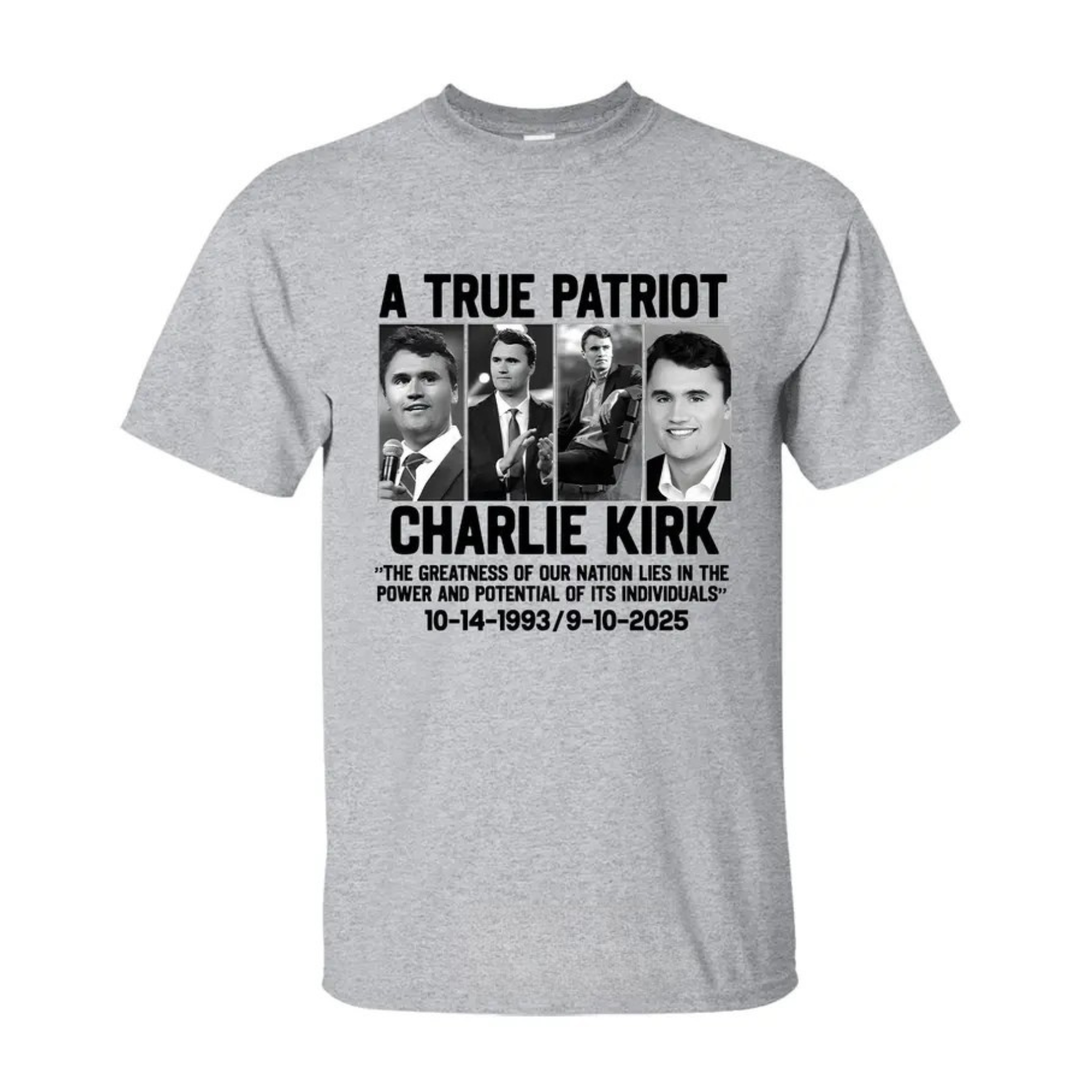 Charlie Kirk "Greatness of Our Nation" Patriotic T-shirt
