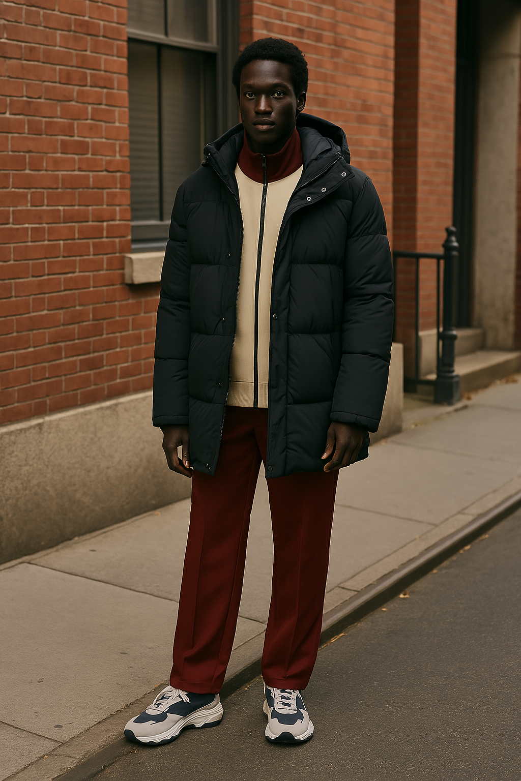 Lacoste Mens, Detachable Hood Long Puffer Coat Water Repellent
