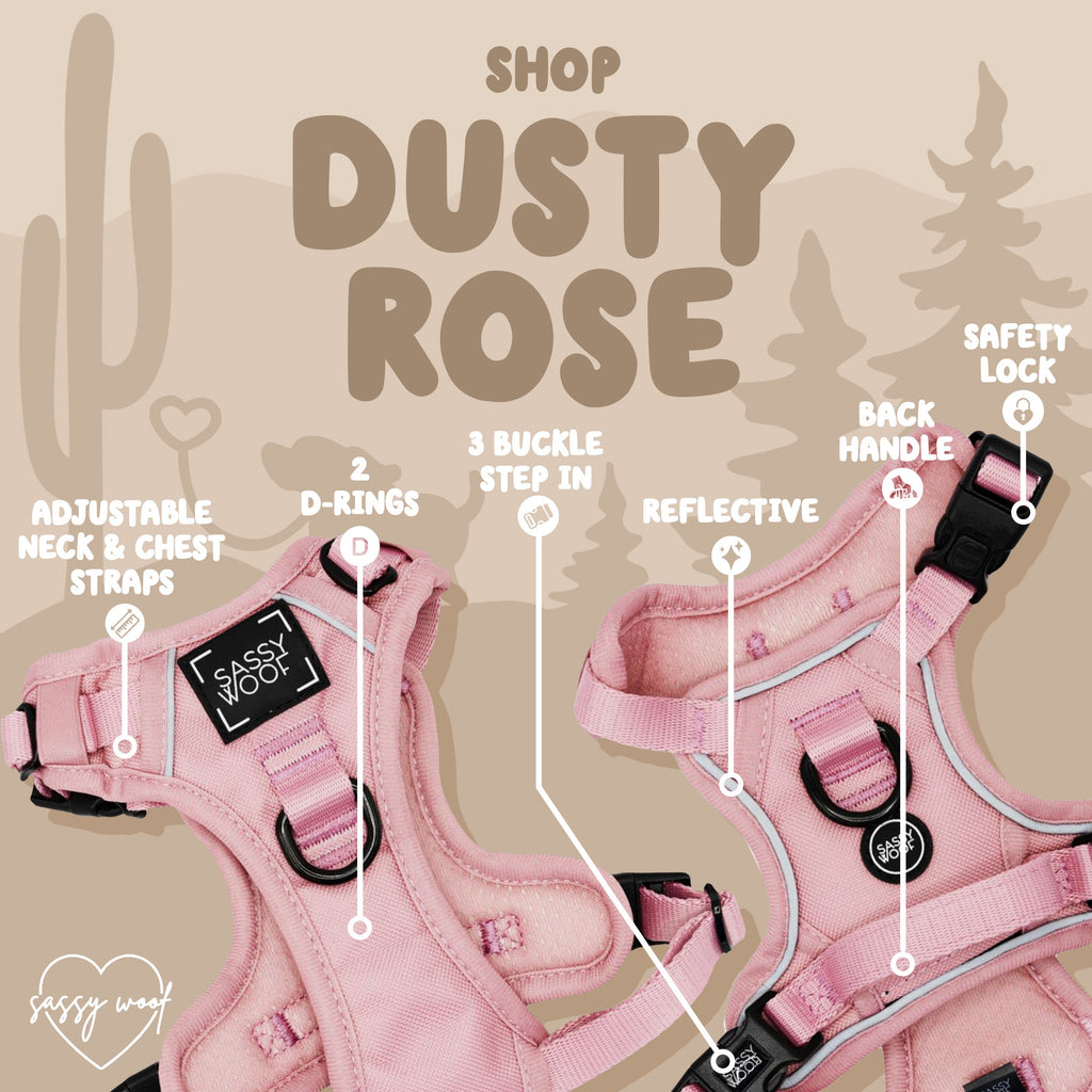 Dog Step-in Harness - Dusty Rose