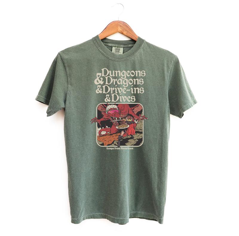 "D&D and Drive Ins" T-Shirt – Comfort Colors Dragon Graphic Tee