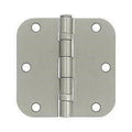 Deltana S35R5BB15 Radius Ball Bearing Hinge, Satin Nickel - Steel Pack of 2
