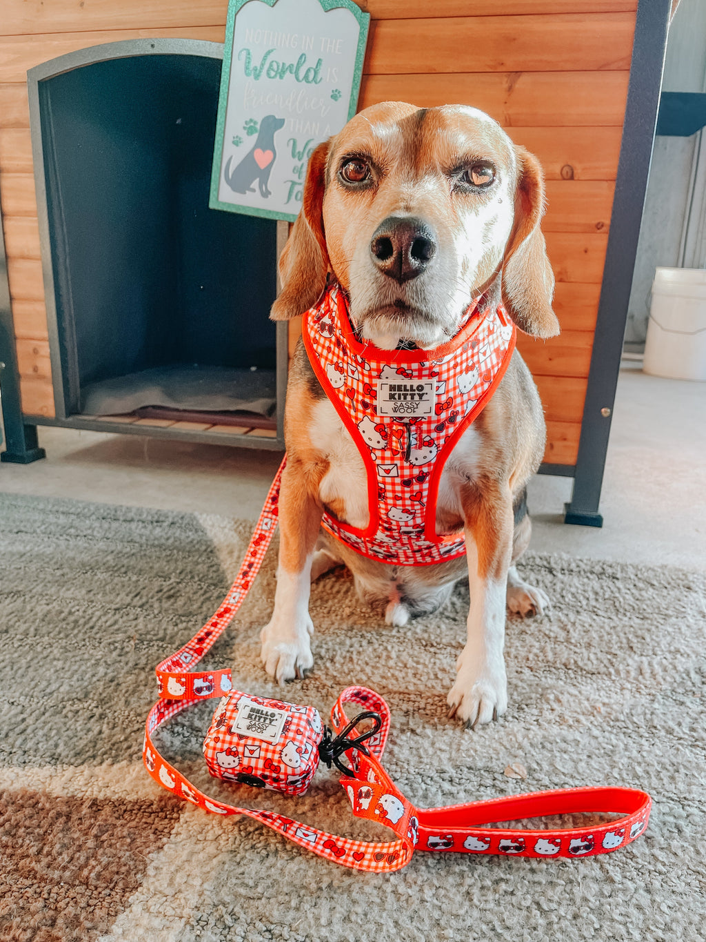 Dog Adjustable Harness - Hello Kitty® Red Classic