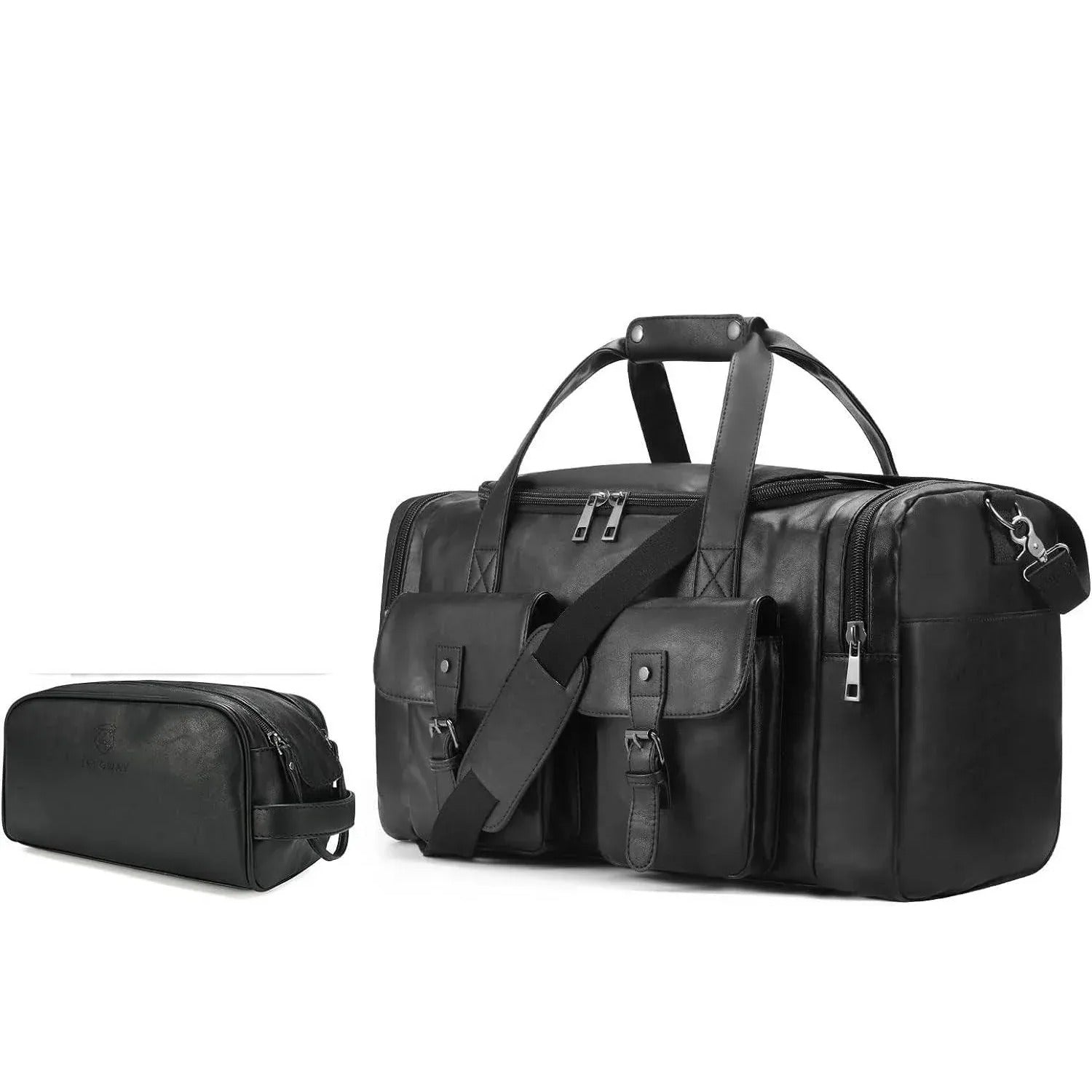 Men’s Leather Duffel Bag – With Toiletry Set