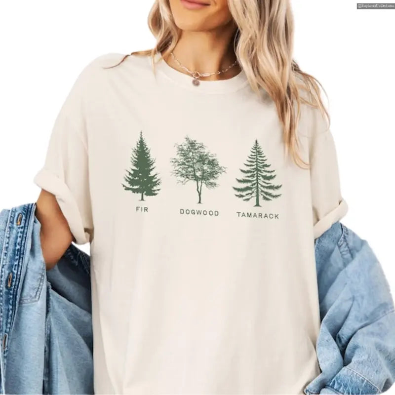 Fir Dogwood Tamarack Tree T-Shirt – Nature-Inspired Wordplay Tee, Subtle Statement Shirt with National Park Aesthetic