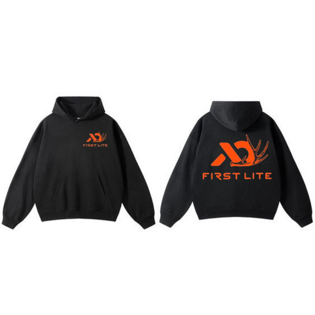 First Lite Logo Hunting Hoodie – 2-Sided Hunting Design, Unisex Outdoor Outfit, Gift For Him & Her