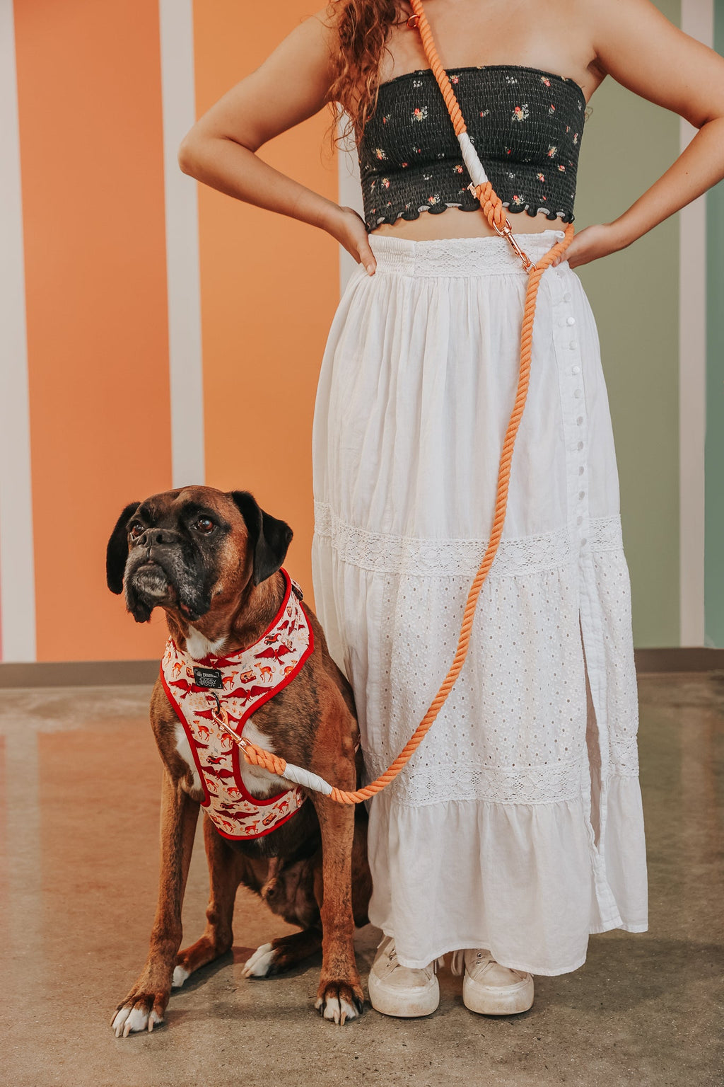 Hands Free Rope Leash - Clementine