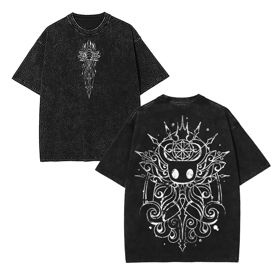 HOLLOW KNIGHT Game Graphic Washed Unisex Tee – Gamer Gift, Oversized Seamless Vintage T-Shirt Top
