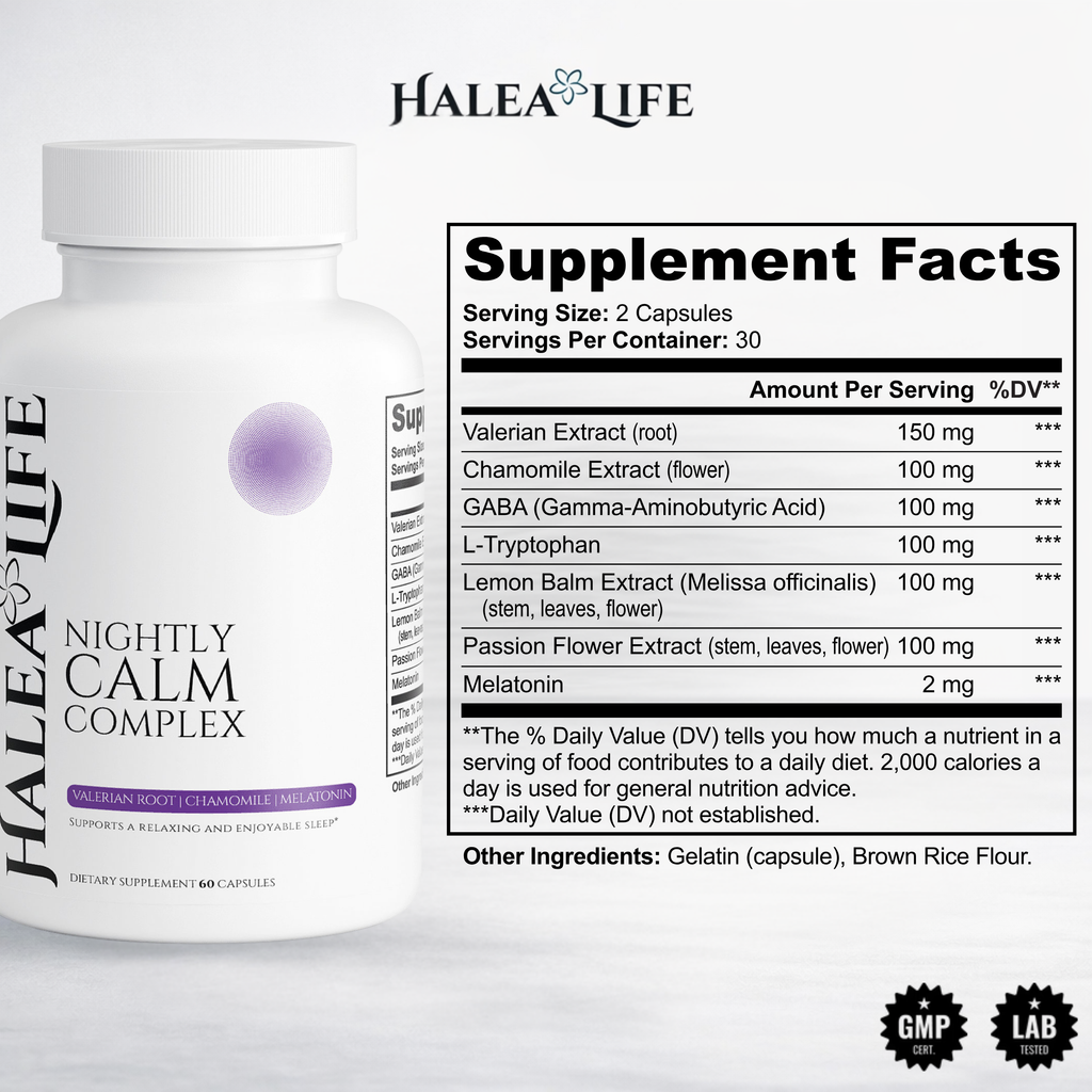 Sleep Support Capsules | Valerian, Chamomile, GABA & Melatonin