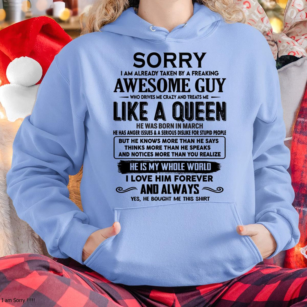 March - Sorry I am already taken by a freaking awesome guy - Gift for Wife From Husband - NGHL03 (SKU-SRG-03)