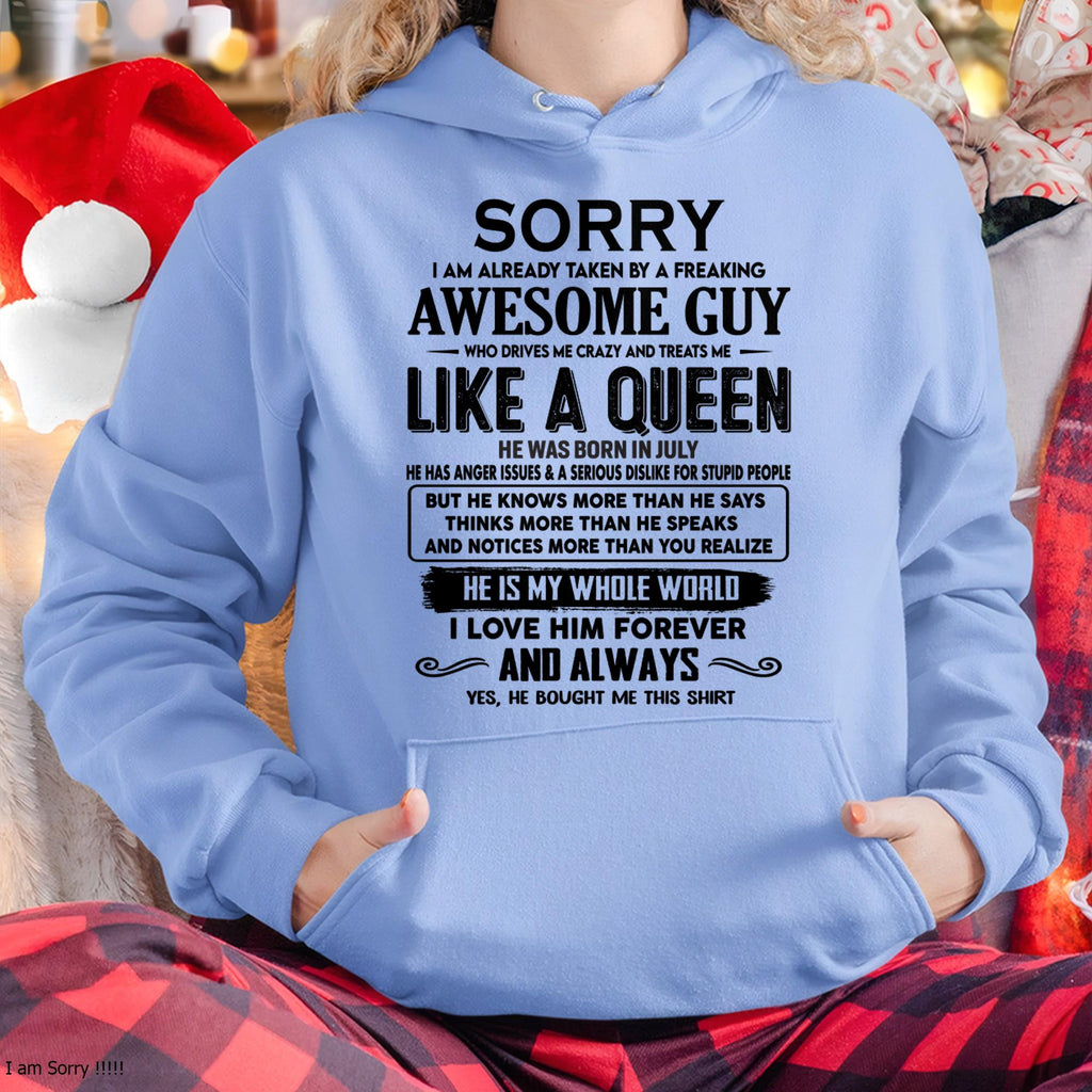 July - Sorry I am already taken by a freaking awesome guy - Gift for Wife From Husband - NGHL07 (SKU-SRG-07)