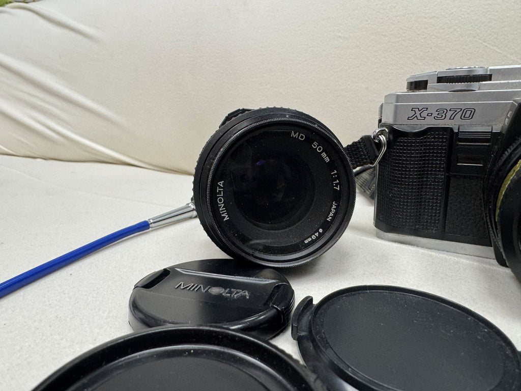 Minolta X-370 Film Camera + Lenses, Polarizer, Carry Case