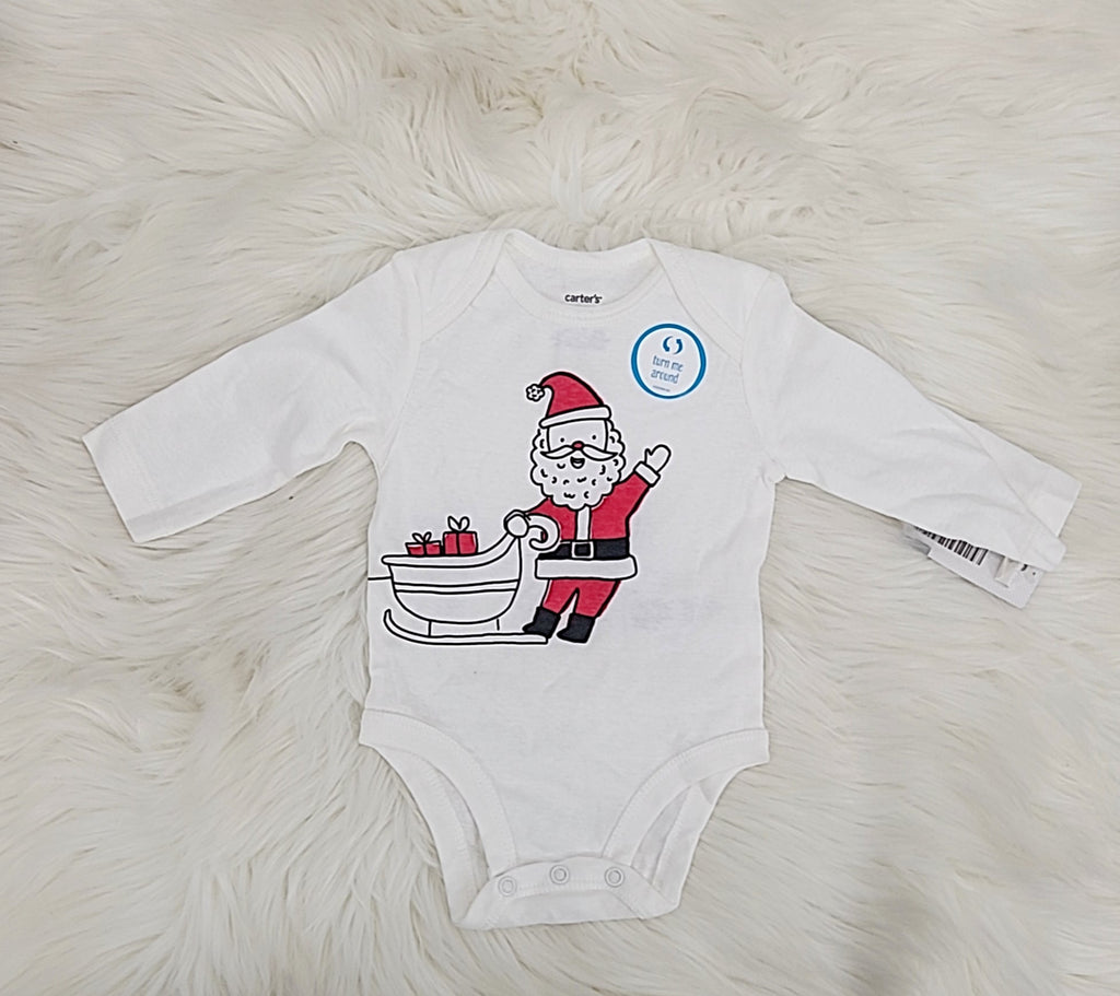 Carter's Infant Bodysuits White ? White Santa Bodysuit ? Infant/3Months