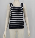 Loft Women Black White Stripe Lightweight Sweater Medium