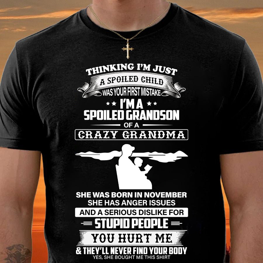 Spoiled by Grandma Shirt November Edition – From Grandma to Grandson NGHL11 (SKU-GMS2-11)
