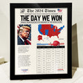Newspaper US Elections Picture Frame, Save The Date Newspaper, Trump Won, US Election 2024, Donald Trump President, Make America Great Again 682007- GOP