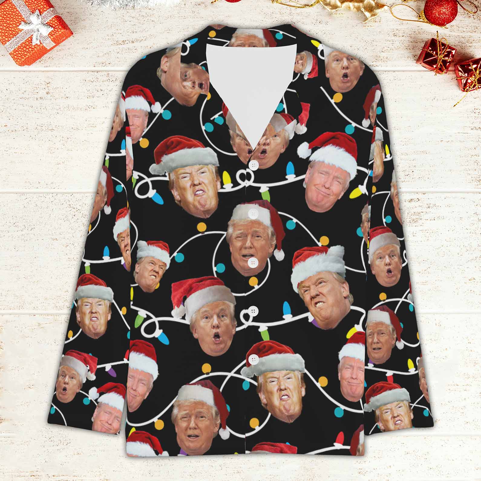 Funny Trump Face Pajamas,Trump Christmas Pajamas, Trump Won 2024 Pajamas M1763- GOP