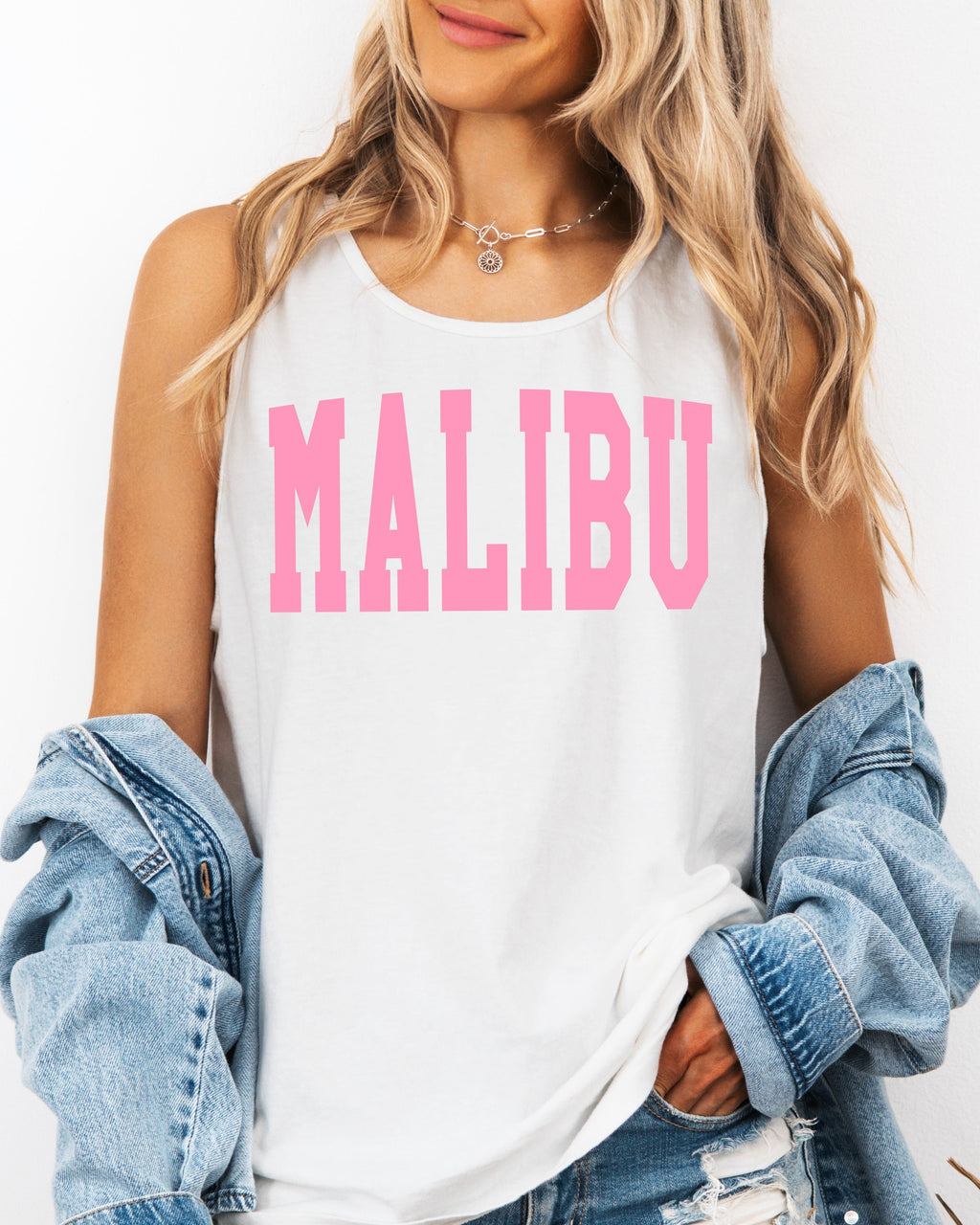 Malibu California State City Comfort Colors Tank Top – Coastal USA Travel Summer Graphic