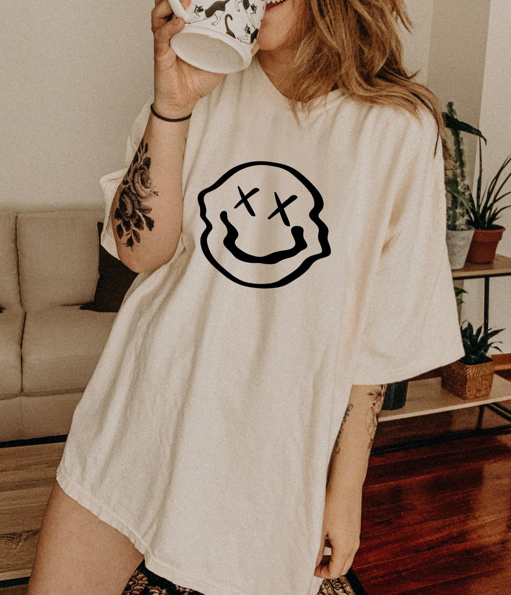 Melted Smiley Comfort Colors T Shirt