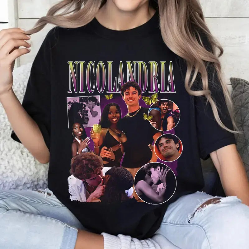 Nicolandria-Inspired T-Shirt – Reality Romance Graphic Tee, Unisex Cotton Shirt for Fans of Island Dating Shows (2025 Edition)