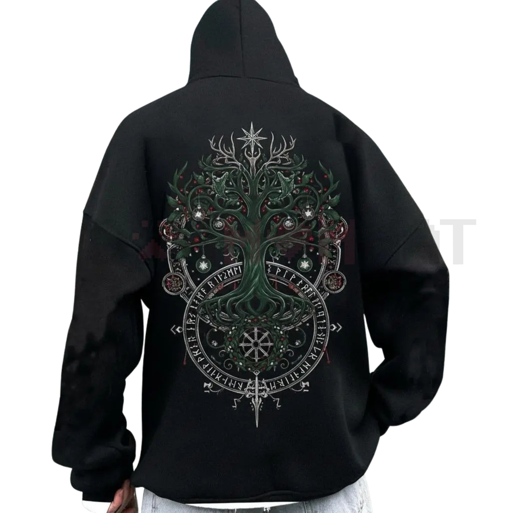 Norse Mythology Graphic Hoodie – Viking Destiny Gods Pullover