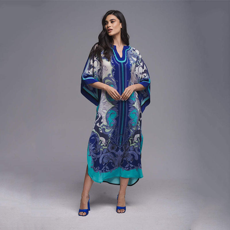 Positioning Printing Ethnic Beach Cover up Loose Robe Sun Protection Shirt Beach Cover Up