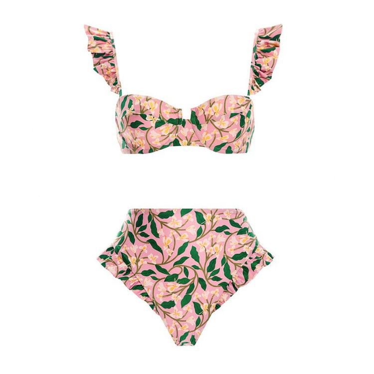 Three Piece Set Bikini Sexy Bikini Split Swimsuit Women Chiffon Dress Swimsuit Outfit