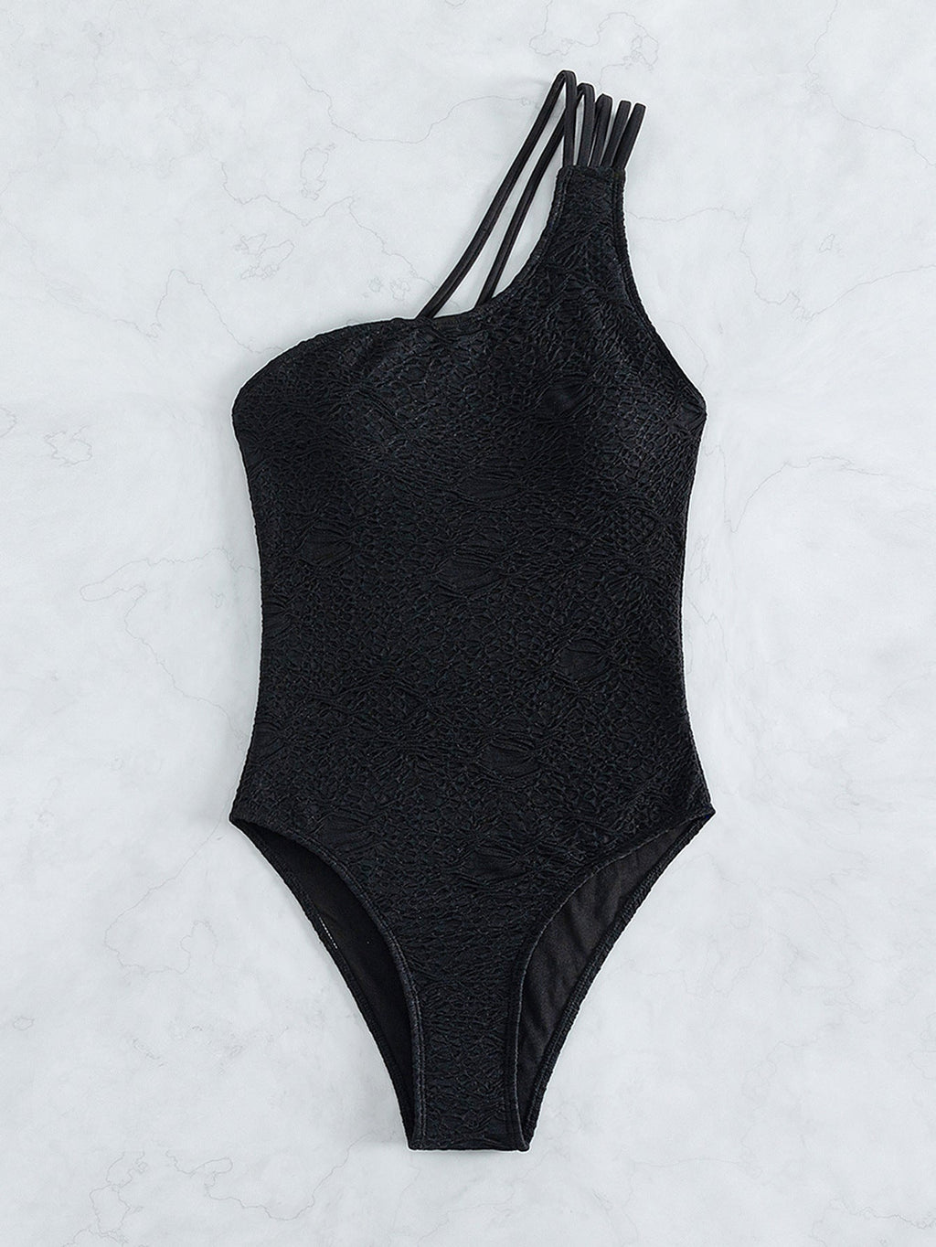 Solid Color One Piece Swimsuit Women Sexy One Shoulder Show Back Beach Bikini