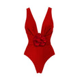 One Piece Swimsuit Women Skinny Slimming Retro Big Floral Swimsuit Sexy Cover Belly Suit