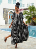Printed Beach Blouse Loose Robe Vacation Sun Protection Shirt Swimsuit Blouse