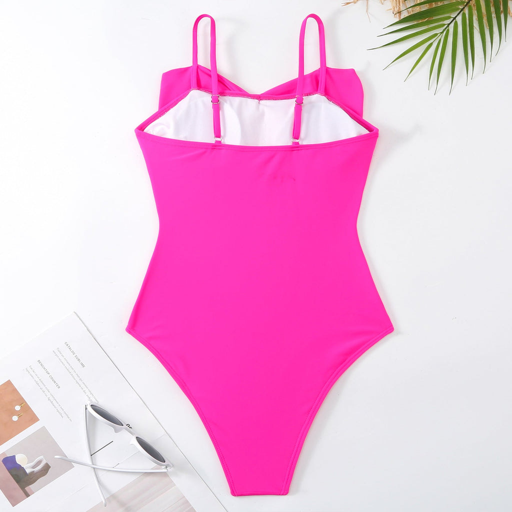 Sexy Swimsuit Women Spring One Shoulder Swimsuit Chiffon Split Beach Skirt Set