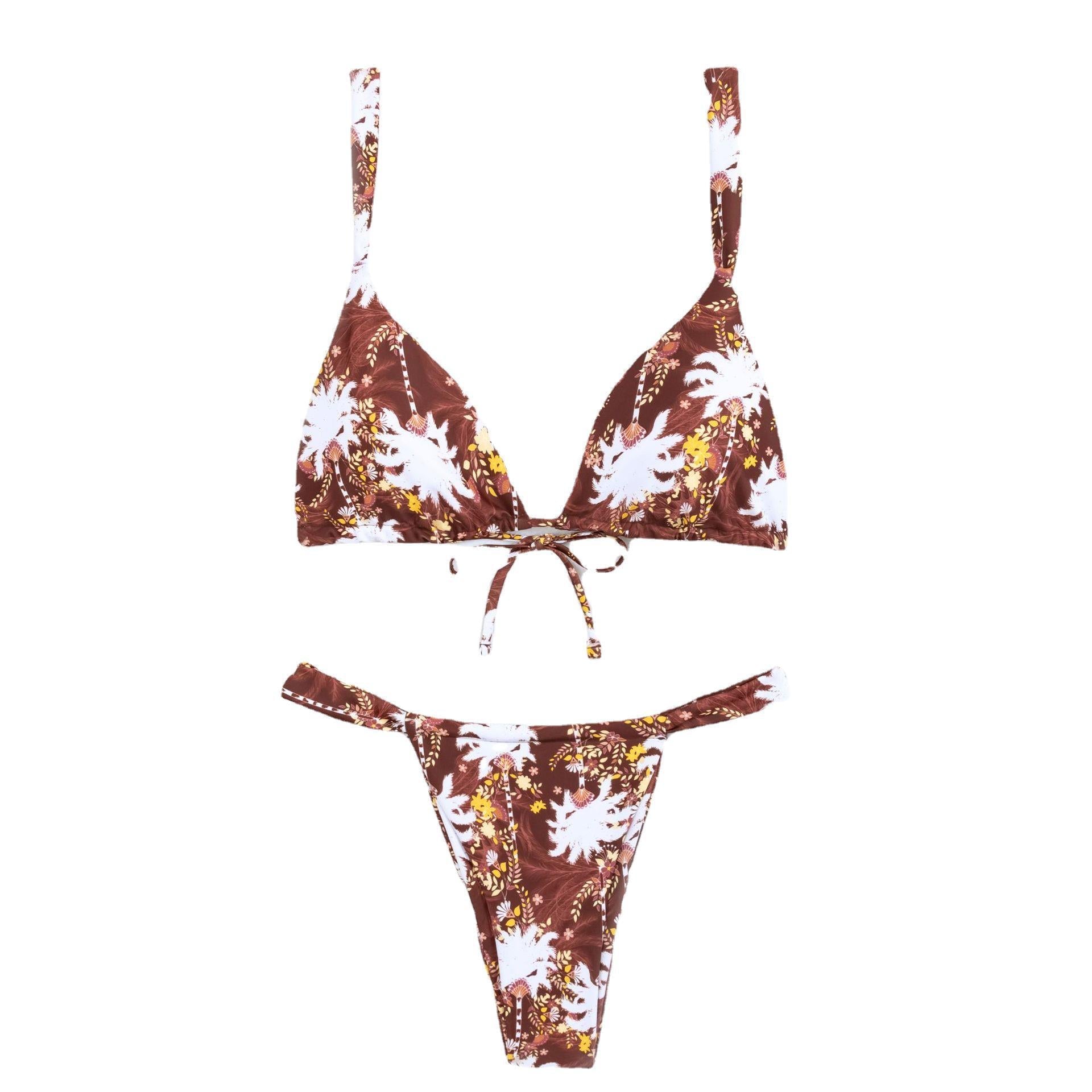 Printing Quality Bikini Bikini Lace up Split Swimsuit Set Women Bikini Swimsuit