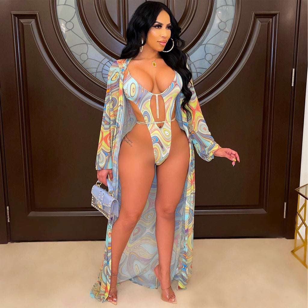 Summer Women Clothing Printing Swimsuit Two Piece Sets Women