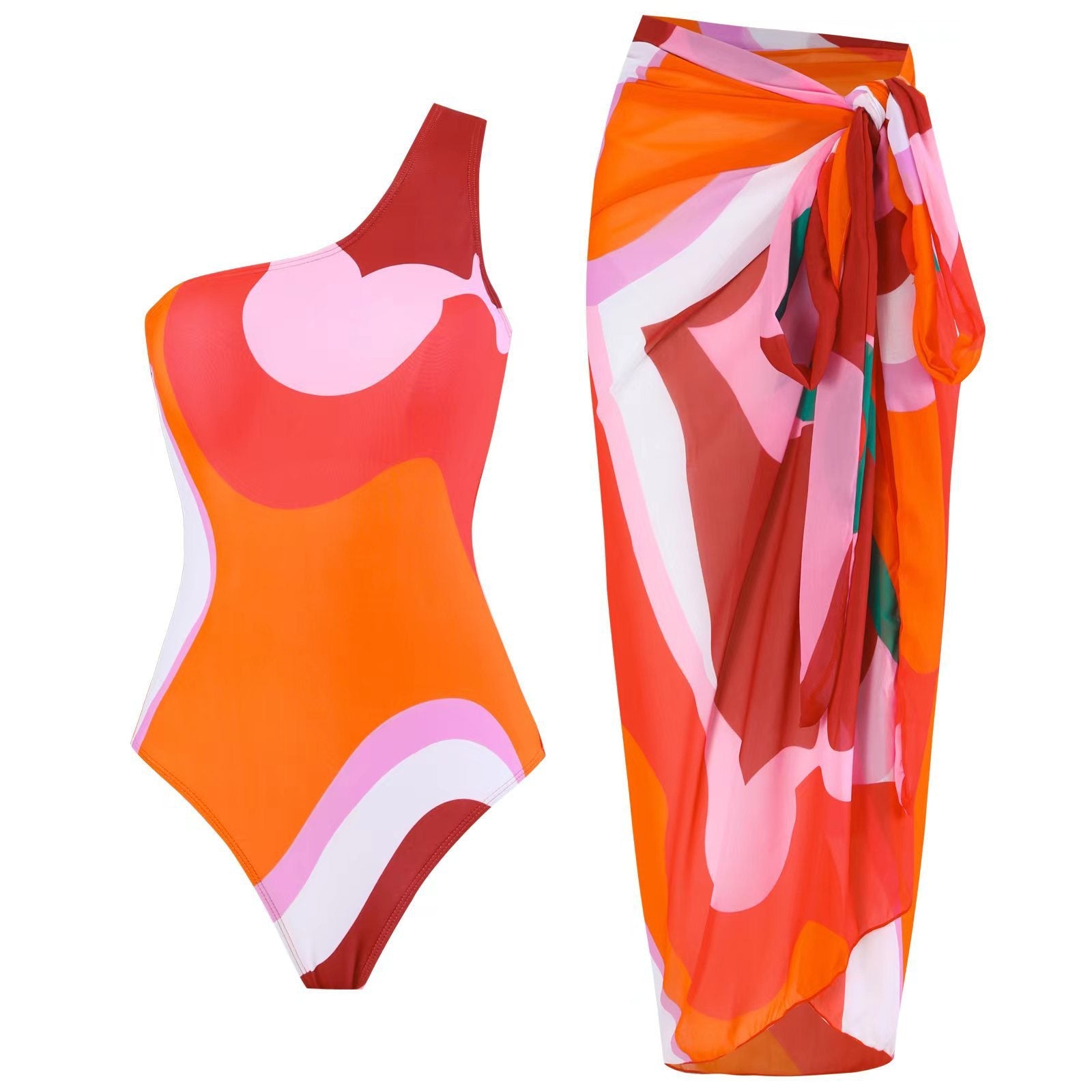 Color Matching Sexy Backless Swimsuit Women Tight Conservative Spring Vacation Swimsuit