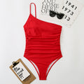 Single Shoulder Suspender Women Triangle One Piece Swimsuit Multi Color Sexy Beach Single Room Swimsuit with Shoulder Straps