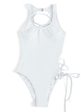 Sexy Solid Color Tied Swimsuit Women Triangle Beach Bikini Swimsuit