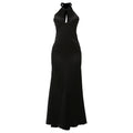 Autumn Winter Women Clothing Sexy Cutout Halter Tied Slim Fit Backless Elegant Dress