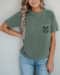 Palm Tree & Camping Car Comfort Colors Pocket T Shirt