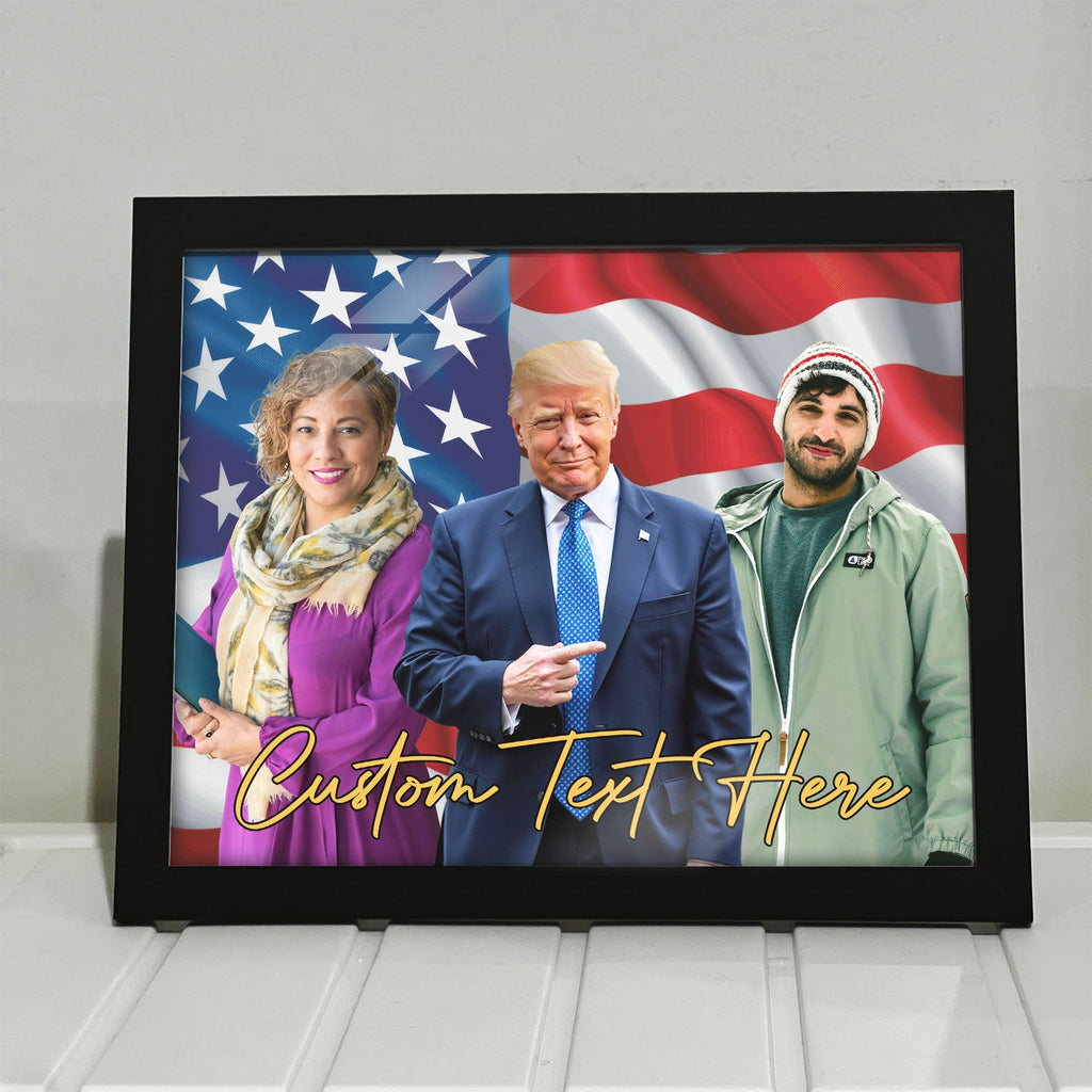 Happy  BirthDay Frame, Personalize Custom Photo with Trump Picture Frame, Photo with Trump, Donald Trump President, Family Gift Frame 682021 - GOP