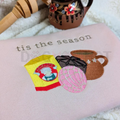 Pink Concha Embroidered Holiday Sweatshirt