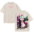 Rebecca Cyberpunk Edgerunners Double Printed Acid Washed T-Shirt